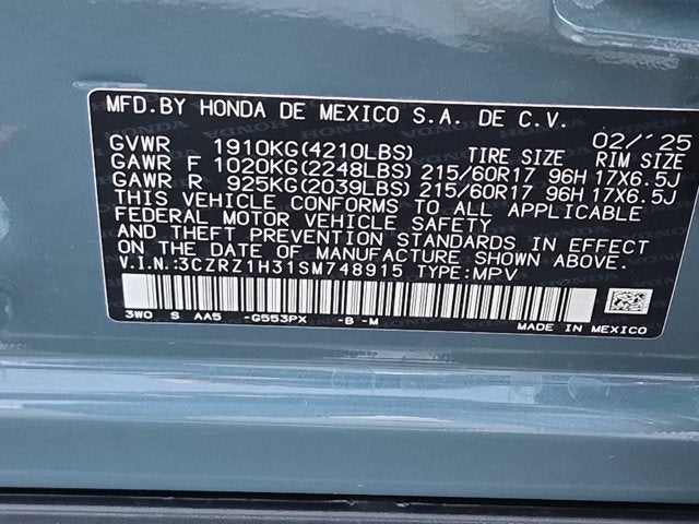 2025 Honda HR-V LX