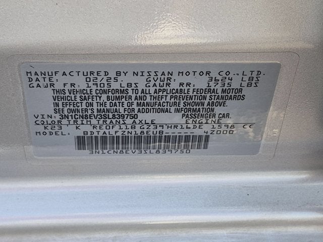 2025 Nissan Versa 1.6 SV
